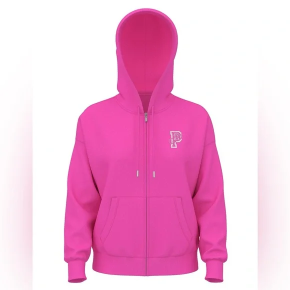 VS PINK LIMITED EDITION IVY FLEECE FULL ZIP HOODIE SLEIGH QUEEN BLING NWT HTF M - Picture 4 of 6